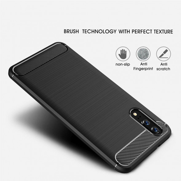 Чехол Carbon Fibre для Huawei P20 (черный)