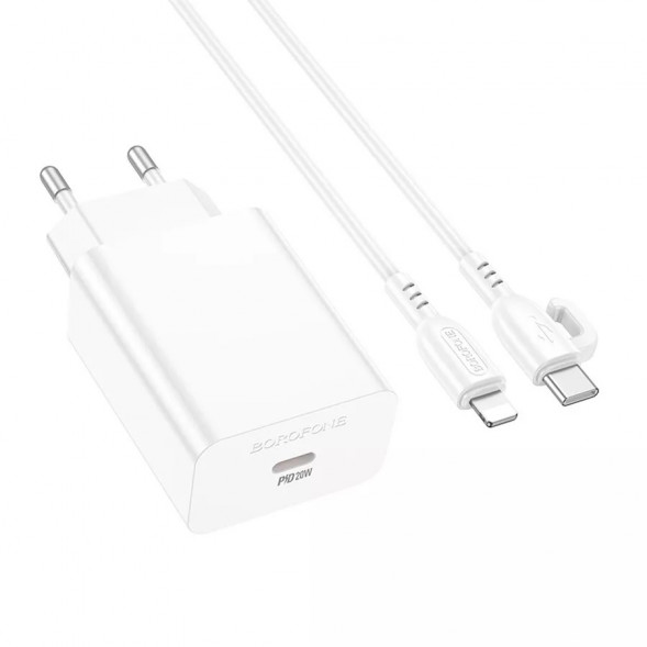 Зарядное устройство BA21A Pro 20 Вт с кабелем Lightning (белый)