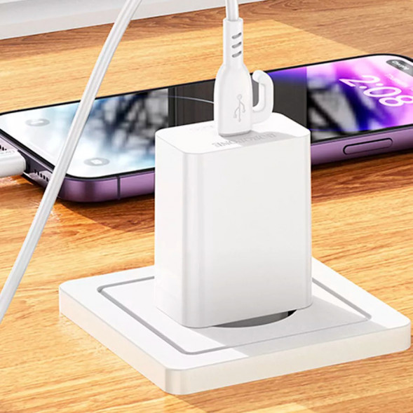 Зарядное устройство BA21A Pro 20 Вт с кабелем Lightning (белый)