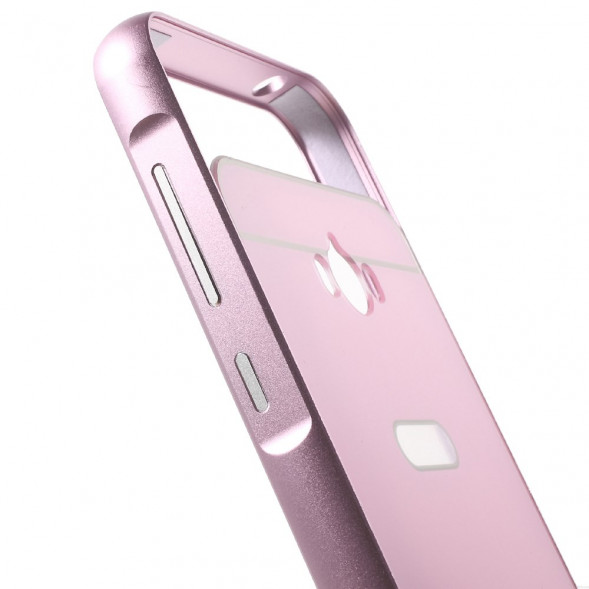 Алюминиевый бампер чехол для Asus Zenfone Max (ZC550KL) (Розовый)