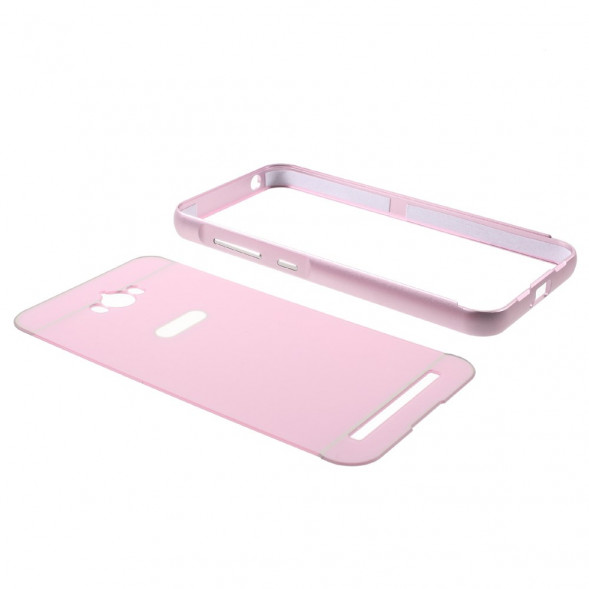 Алюминиевый бампер чехол для Asus Zenfone Max (ZC550KL) (Розовый)