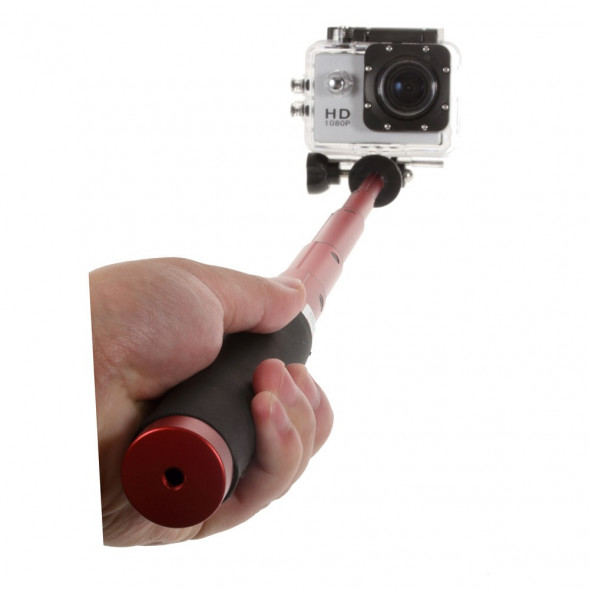 Телескопическая палка монопод для селфи камеры GoPro Hero 4, 3 +, 3, 2, 1 (Красный)