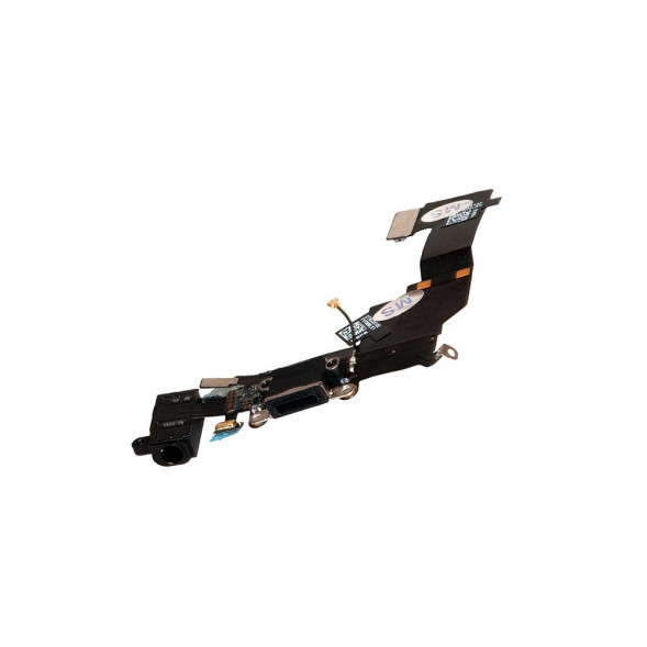 Шлейф с разъемом зарядки и аудио разъемом для iPhone 5S (Черный)