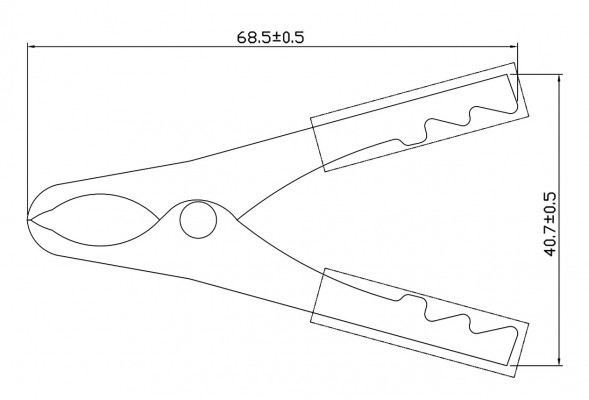 8-0037 black Зажим Крокодил, с изолятором 15А 68мм (черный)