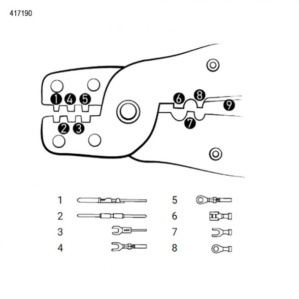 417190 Клещи для обжима клемм 120
