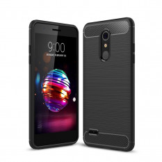 Чехол накладка Carbon Fiber для LG K10 (2018) (черный)