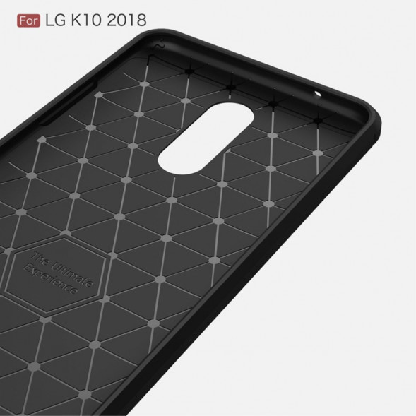 Чехол накладка Carbon Fiber для LG K10 (2018) (черный)