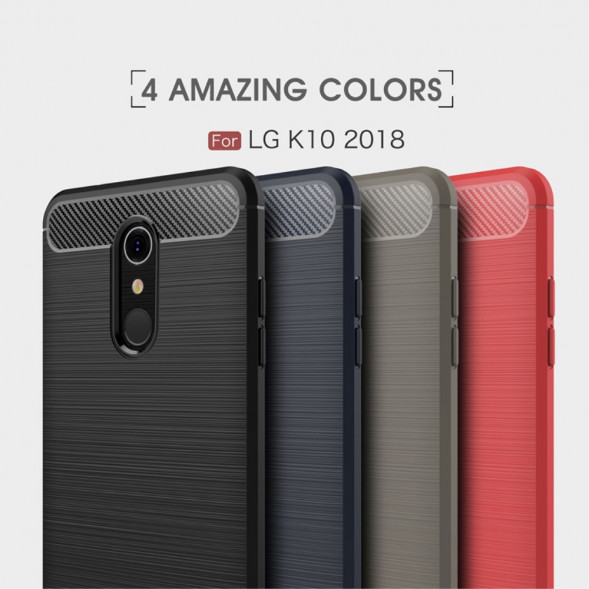 Чехол накладка Carbon Fiber для LG K10 (2018) (черный)