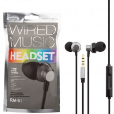 Гарнитура 3,5 наушники Remax RM-512 с микрофоном (черный)