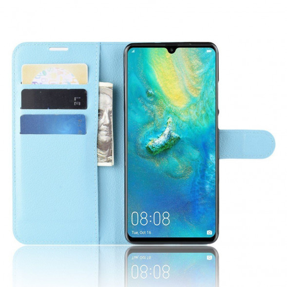 Чехол книжка для Huawei P30 Pro (голубой)