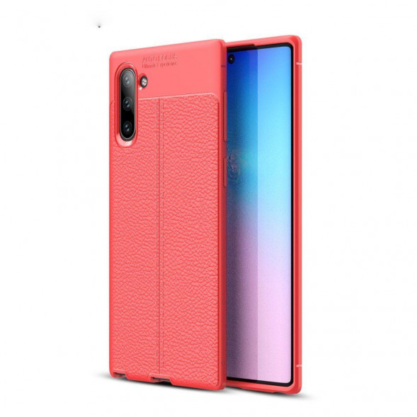 Чехол Litchi Grain для Samsung Galaxy Note 10 N970 (красный)