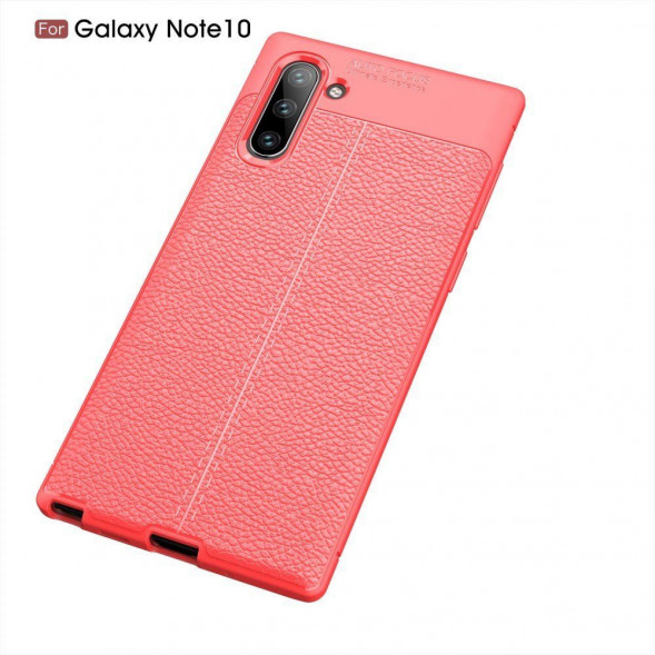 Чехол Litchi Grain для Samsung Galaxy Note 10 N970 (красный)