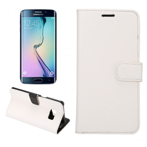 Чехол книжка с визитницей для Samsung Galaxy S6 EDGE+ G928 (Белый)