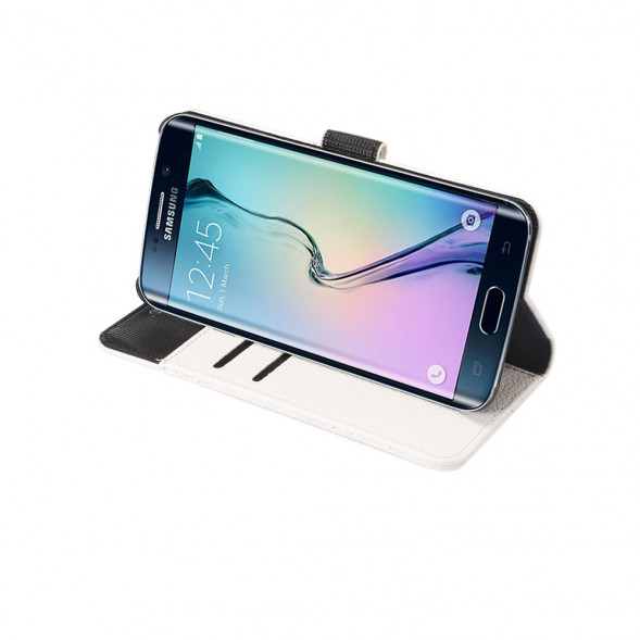 Чехол книжка с визитницей для Samsung Galaxy S6 EDGE+ G928 (Белый)