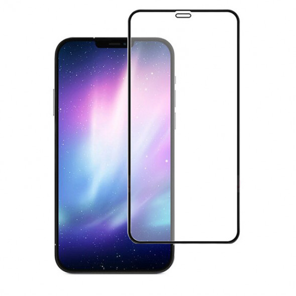Защитное стекло 3D для iPhone 12 (черный) полное покрытие