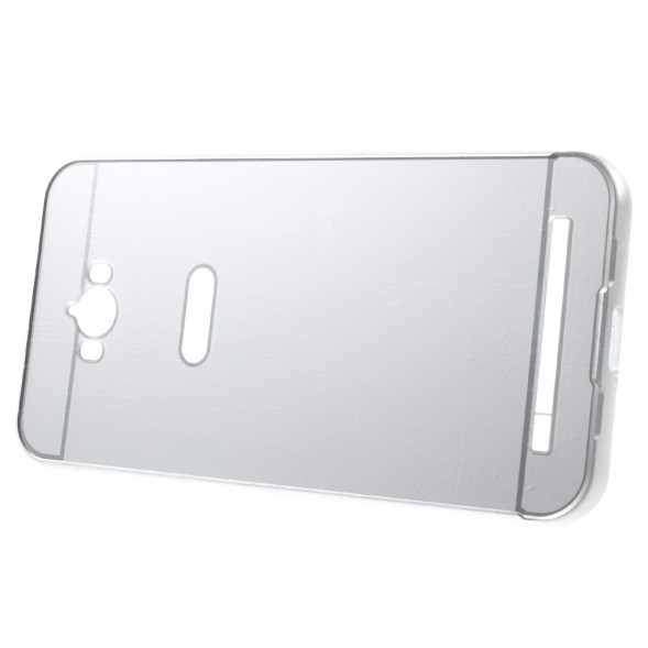 Алюминиевый бампер чехол для Asus Zenfone Max (ZC550KL) (Серебристый)