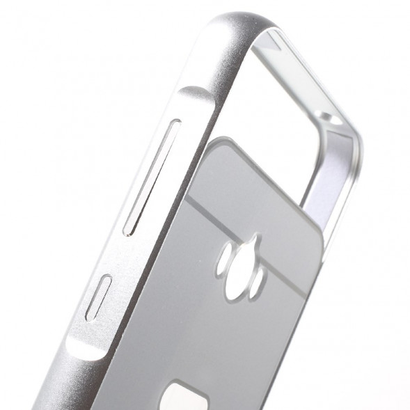 Алюминиевый бампер чехол для Asus Zenfone Max (ZC550KL) (Серебристый)