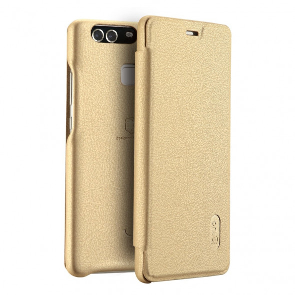 Чехол книжка LENUO для Huawei P9 (Золотой)