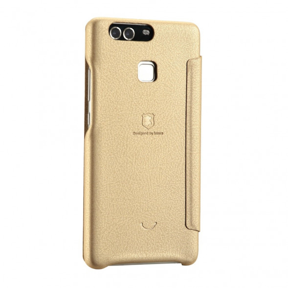 Чехол книжка LENUO для Huawei P9 (Золотой)