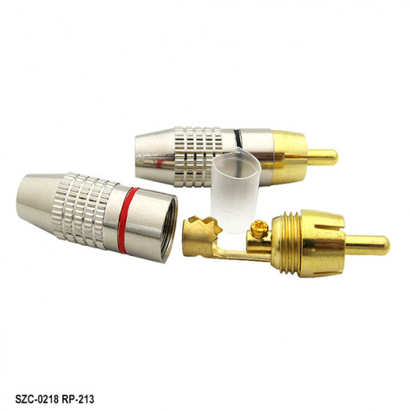 SZC-0218 / RP-213 red вилка (plug) RCA, красная полоса