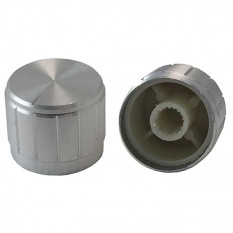 21X17BL Ручка приборная круглая оребренная (серебристая)