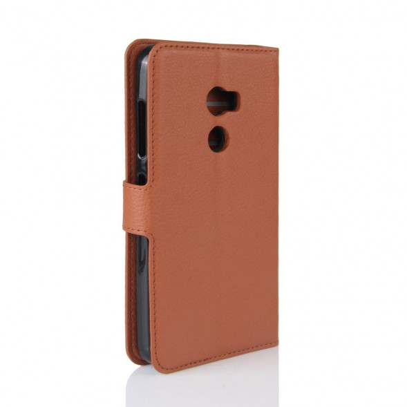 Чехол книжка с визитницей для HTC One X10 (коричневый)