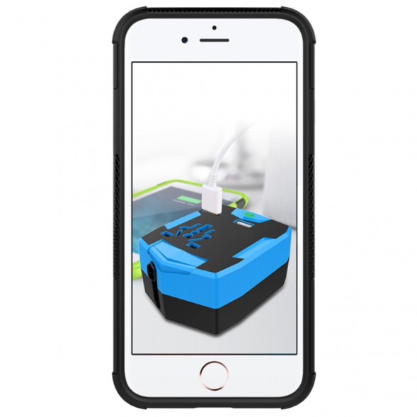 Гибридный чехол с подставкой для iPhone 7, 8 (черный)