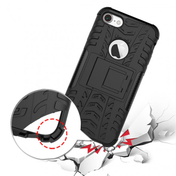 Гибридный чехол с подставкой для iPhone 7, 8 (черный)