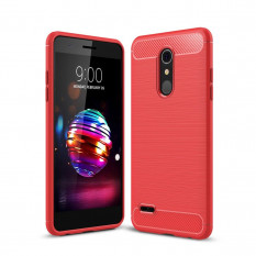 Чехол накладка Carbon Fiber для LG K10 (2018) (красный)