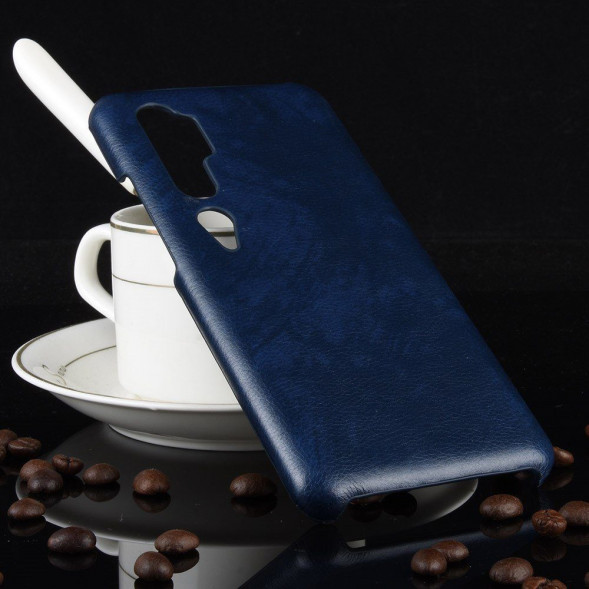 Кожаная накладка для Xiaomi Mi Note 10, Mi Note 10 Pro, Mi CC9 Pro (синий)