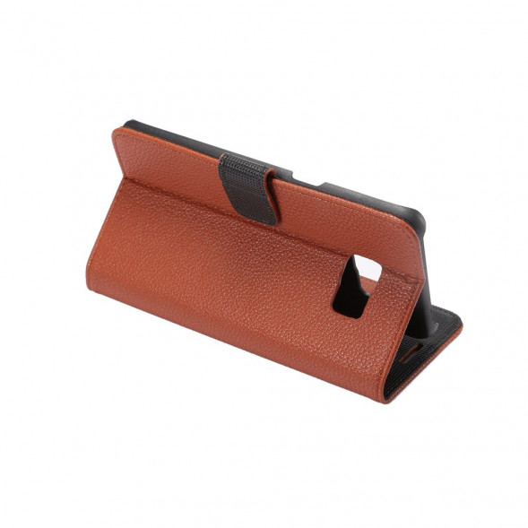 Чехол книжка с визитницей для Samsung Galaxy S6 EDGE+ G928 (Коричневый)
