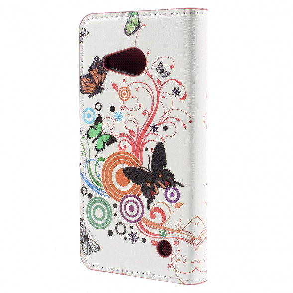 Чехол книжка с рисунком для Microsoft Lumia 550 (Бабочки)