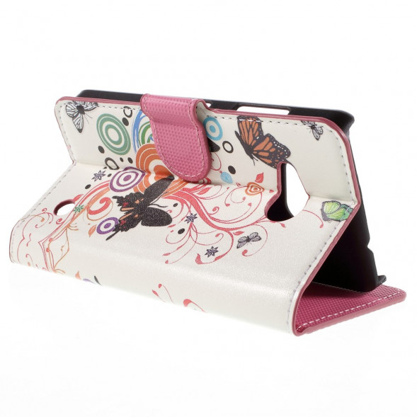 Чехол книжка с рисунком для Microsoft Lumia 550 (Бабочки)