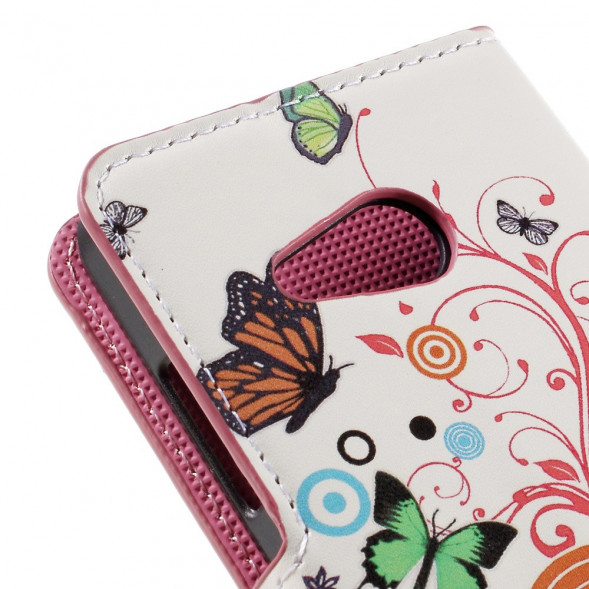 Чехол книжка с рисунком для Microsoft Lumia 550 (Бабочки)