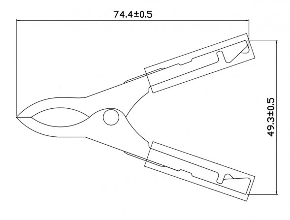 8-0039 black Зажим Крокодил с изолятором 35А 74мм (черный)