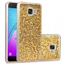 Силиконовый чехол с блесками для Samsung Galaxy A5 SM-A510F (золото)