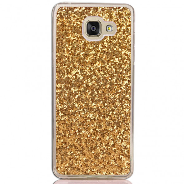Силиконовый чехол с блесками для Samsung Galaxy A5 SM-A510F (золото)