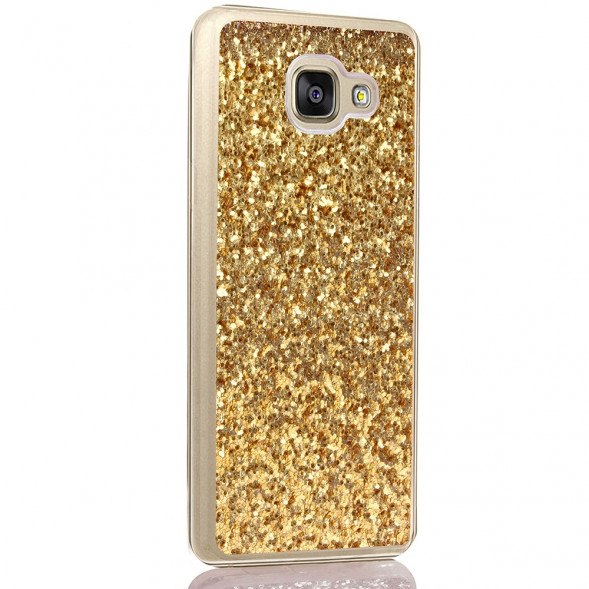 Силиконовый чехол с блесками для Samsung Galaxy A5 SM-A510F (золото)