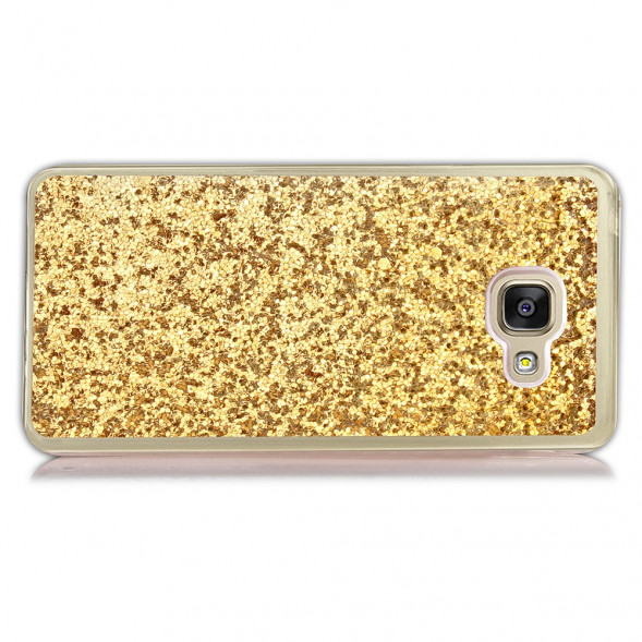 Силиконовый чехол с блесками для Samsung Galaxy A5 SM-A510F (золото)
