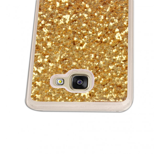 Силиконовый чехол с блесками для Samsung Galaxy A5 SM-A510F (золото)