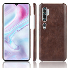 Кожаная накладка для Xiaomi Mi Note 10, Mi Note 10 Pro, Mi CC9 Pro (коричневый)