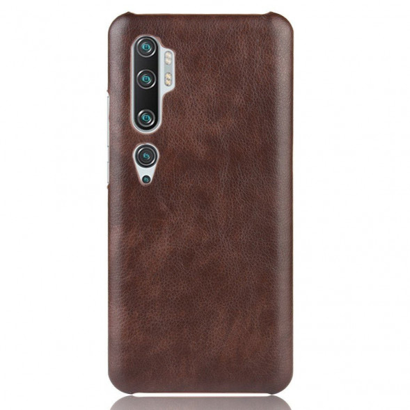 Кожаная накладка для Xiaomi Mi Note 10, Mi Note 10 Pro, Mi CC9 Pro (коричневый)