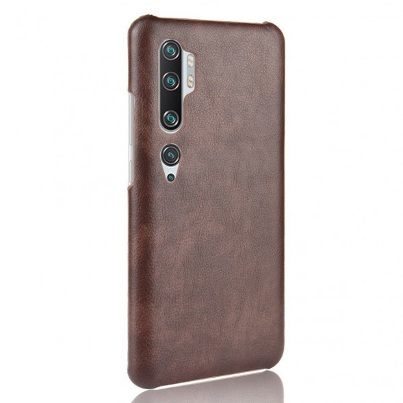 Кожаная накладка для Xiaomi Mi Note 10, Mi Note 10 Pro, Mi CC9 Pro (коричневый)