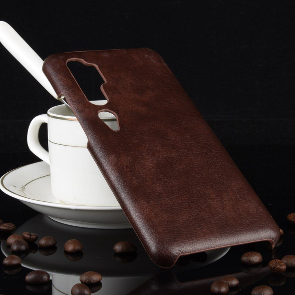 Кожаная накладка для Xiaomi Mi Note 10, Mi Note 10 Pro, Mi CC9 Pro (коричневый)