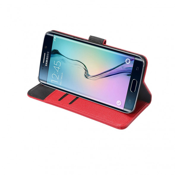 Чехол книжка с визитницей для Samsung Galaxy S6 EDGE+ G928 (Красный)