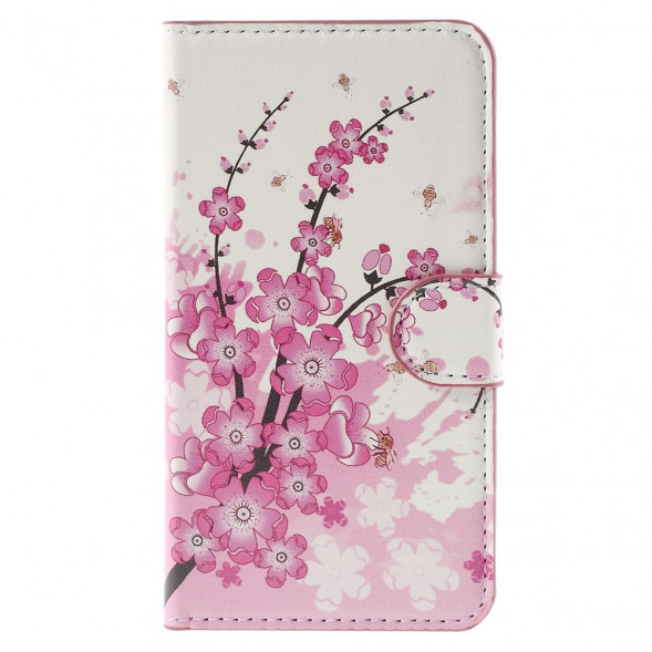 Чехол книжка с рисунком для Microsoft Lumia 550 (Ветка сливы)