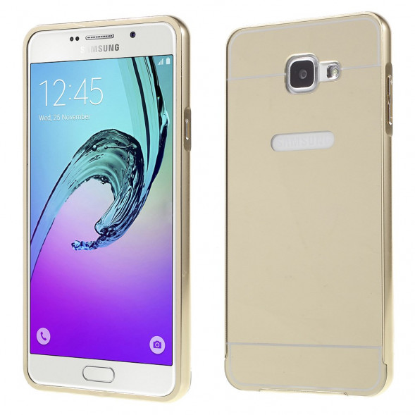 Алюминиевый чехол бампер для Samsung Galaxy A7 SM-A710F (2016 г.) (Золотистое)