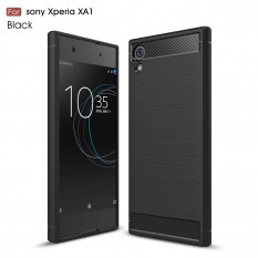 Чехол накладка Carbon Fibre для Sony Xperia XA1, XA1 Dual (черный)