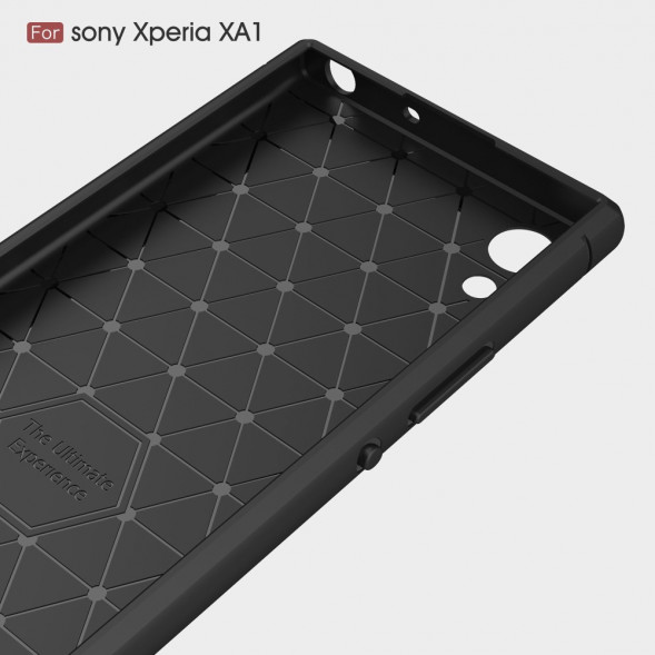 Чехол накладка Carbon Fibre для Sony Xperia XA1, XA1 Dual (черный)