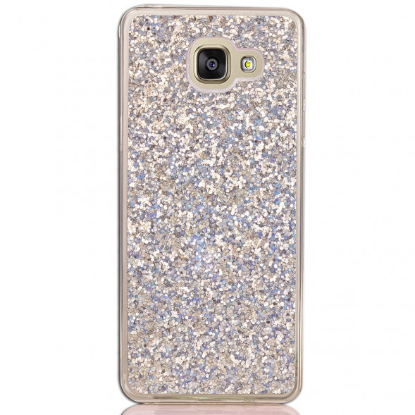 Силиконовый чехол с блесками для Samsung Galaxy A5 SM-A510F (серебро)